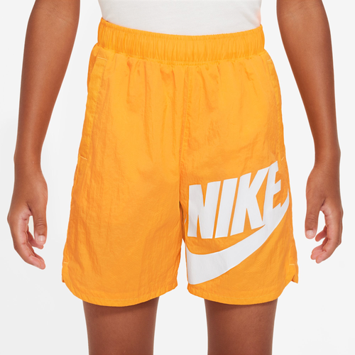 Shop Nike Boys  Hbr Woven Shorts In Vivid Orange/white