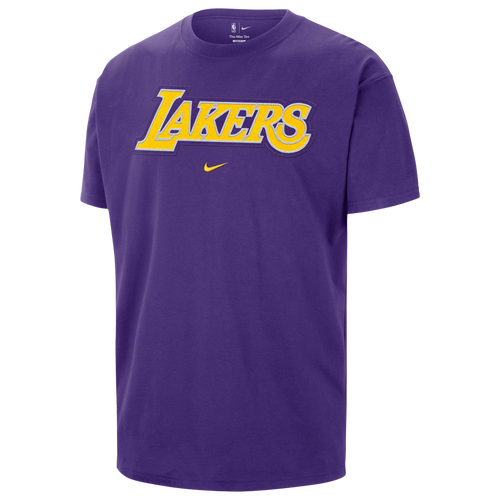 Nike Mens Lakers Wordmark Standard Issue Short Sleeve T-Shirt - - Purple
