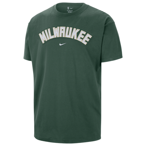 Nike Men's Hunter Green Milwaukee Bucks Twill Logo T-Shirt - Hunter Green