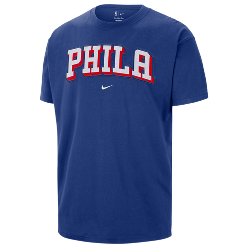 Nike Mens Philadelphia 76ers 76ers Wordmark Standard Issue Short Short Sleeve T-Shirt - - Blue Size XXL