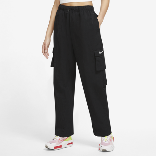 

Nike Womens Nike Essential Woven HR Cargo Pants - Womens White/Black Size M