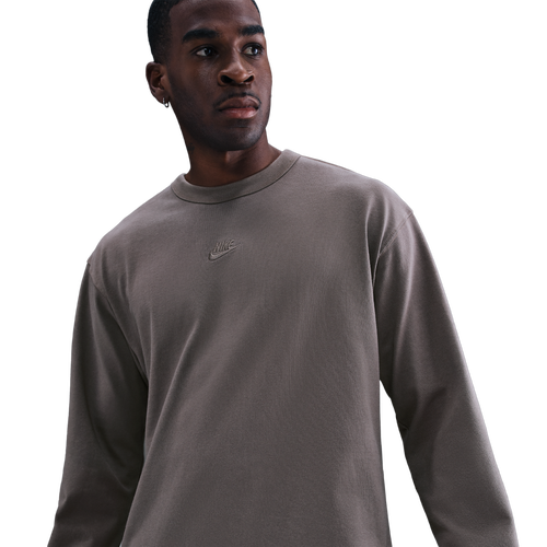 MENS - Nike Premium Essentials Long Sleeve SUST T-Shirt - Cave Stone