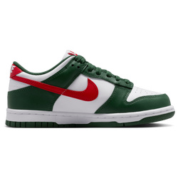 Boys' Grade School - Nike Dunk Low - Fir/Univ Red/White