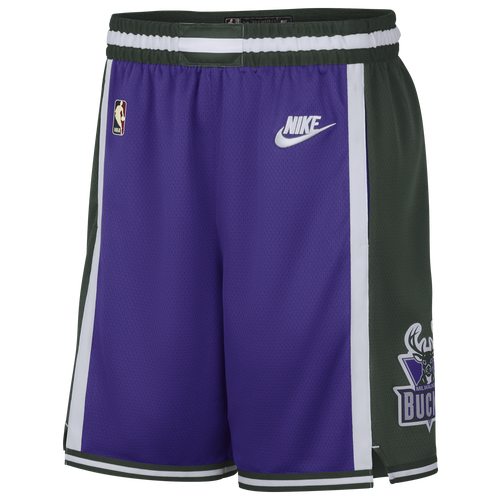 

Nike Mens Milwaukee Bucks Nike Bucks HWC Swingman Shorts - Mens Purple/White Size S