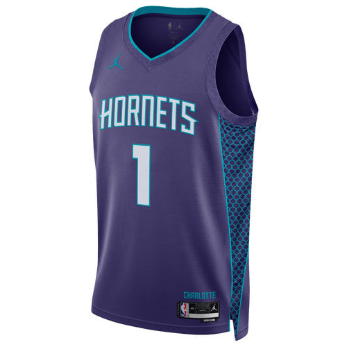 

Nike Mens Lamelo Ball Nike Hornets Swingman Jersey - Mens Purple/White Size M