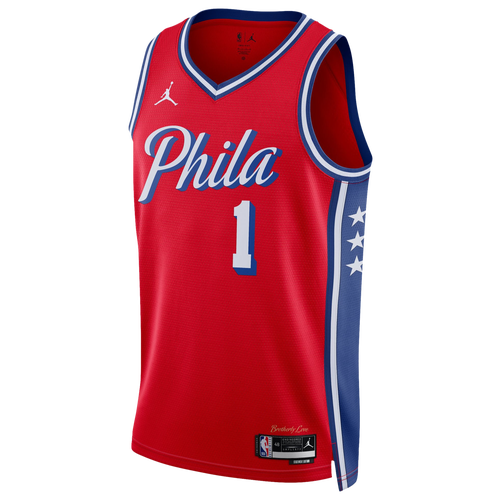 

Nike Mens Philadelphia 76ers Nike 76ers Statement Jersey - Mens Red/White Size L