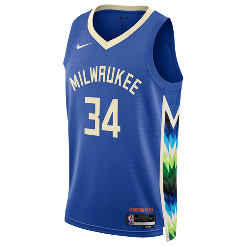 

Nike Mens Giannis Antetokounmpo Nike Bucks Swingman Jersey - Mens Black/Blue Size XL