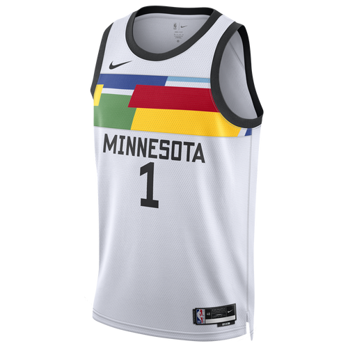 

Nike Mens Minnesota Timberwolves Nike Timberwolves Swingman Jersey - Mens White/Black Size M