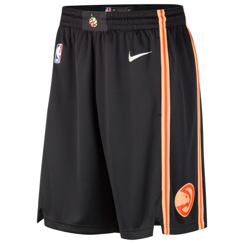 

Nike Mens Atlanta Hawks Nike Hawks City Edition Swingman Shorts - Mens Black/White Size L