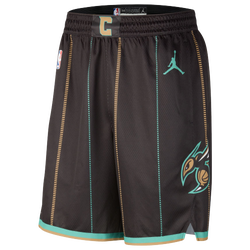 Men's - Nike Hornets City Edition Swingman Shorts - Black/Green