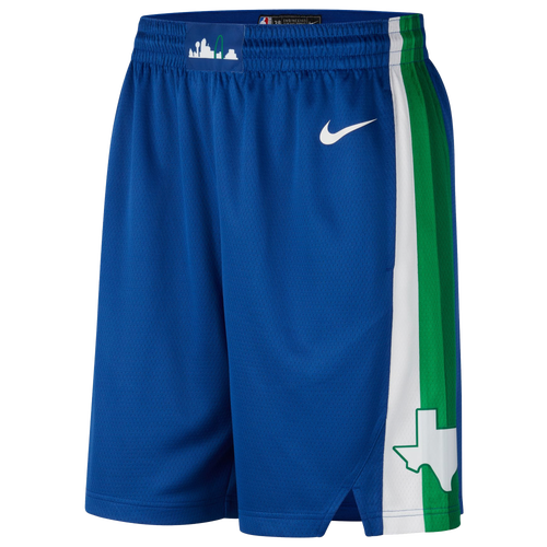 

Nike Mens Nike Mavericks City Edition Swingman Shorts - Mens White/Blue Size M