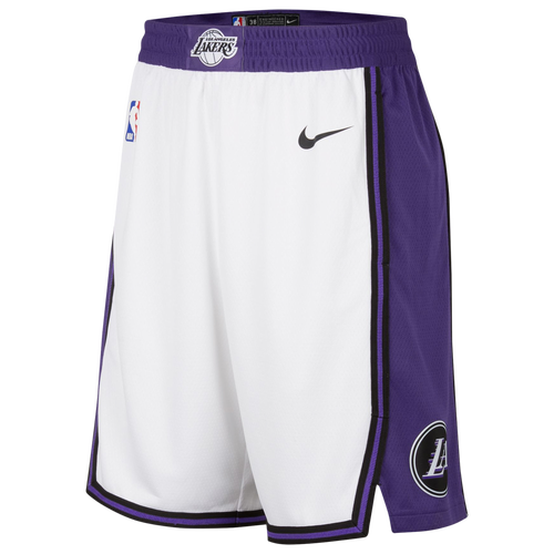 

Nike Mens Los Angeles Clippers Nike Lakers City Edition Swingman Shorts - Mens White/Black Size L