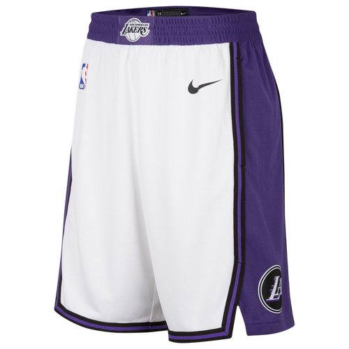

Nike Mens Nike Lakers City Edition Swingman Shorts - Mens White/Black Size L