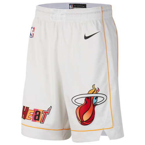 

Nike Mens Miami Heat Nike Heat City Edition Swingman Shorts - Mens White/Black Size L