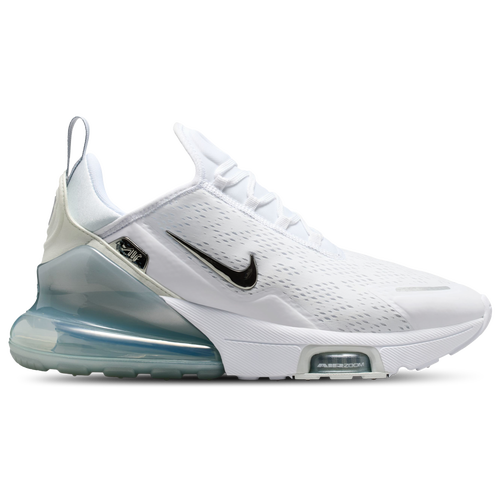 Nike Mens Air Max 270 Premium - Running Shoes - White / Metallic Silver
