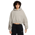 Nike Studio Crop Fleece Scallop Hoodie - Nike White