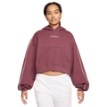 Nike Studio Crop Fleece Scallop Hoodie - Nike Pink/White