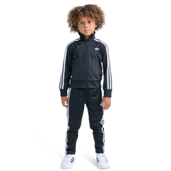 Boys' Preschool - adidas Firebird Jacket Pant Set - Black/White