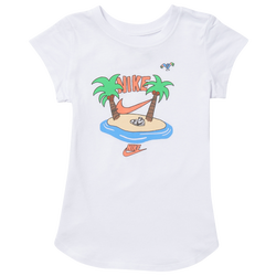 Girls' Preschool - Nike Scoop Futura T-Shirt - White/White