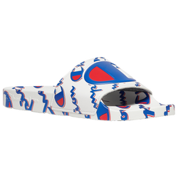 Men's - Champion IPO Mega Script Slides - White/Blue/Red