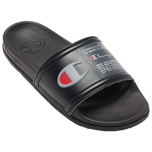 

Champion Boys Champion IPO Squish Slide - Boys' Grade School Shoes Black/Gray/Red Size 4.0