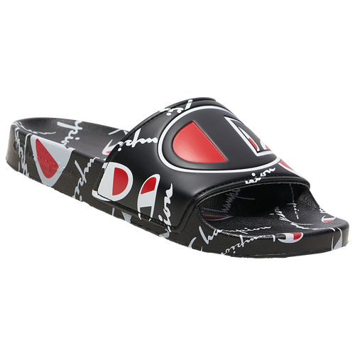 

Boys Champion Champion IPO Warped Slides - Boys' Grade School Shoe Black/Red/White Size 04.0