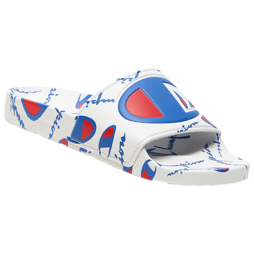 

Champion Boys Champion IPO Warped Slides - Boys' Grade School Shoes White/White Size 04.0