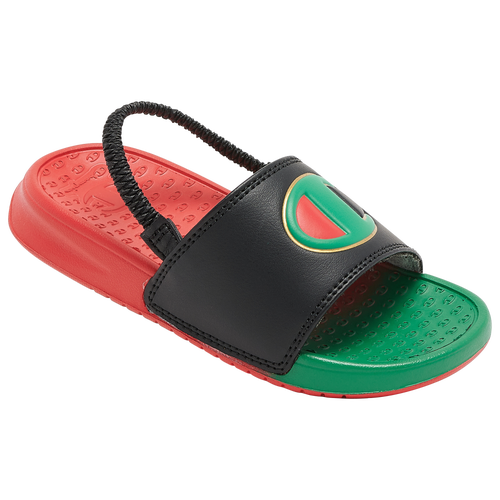 

Boys Champion Champion Super Slides Split - Boys' Toddler Shoe Green/Black/Red Size 05.0