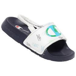 Boys' Toddler - Champion IPO Slides - White/Navy/Multicolor