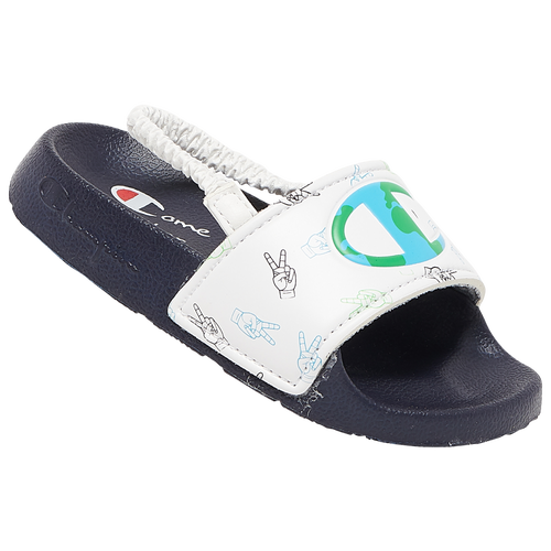 

Champion Boys Champion IPO Slides - Boys' Toddler Shoes White/Navy/Multicolor Size 06.0