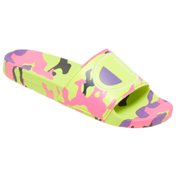 Men's - Champion IPO Camo Slides - Yellow/Pink/Green