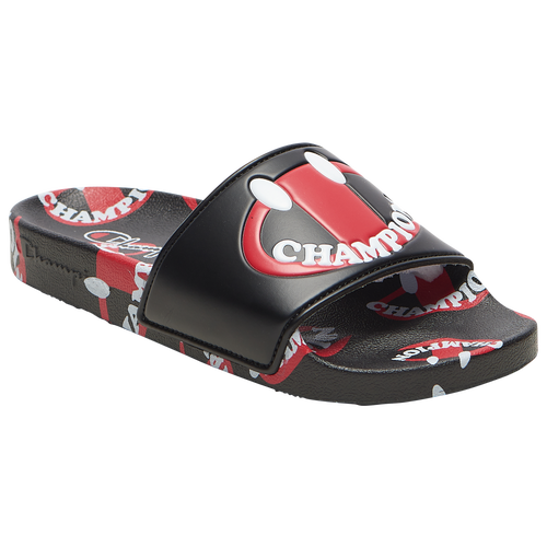 

Boys Champion Champion IPO Smile - Boys' Grade School Shoe Black/Red Size 05.0