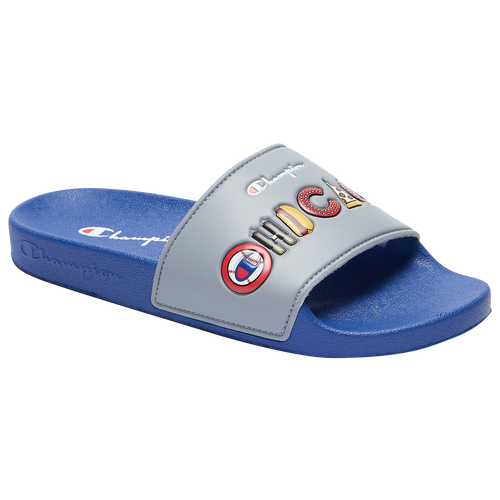 

Champion Mens Champion IPO Slides CHI - Mens Shoes Grey/Blue Size 10.0