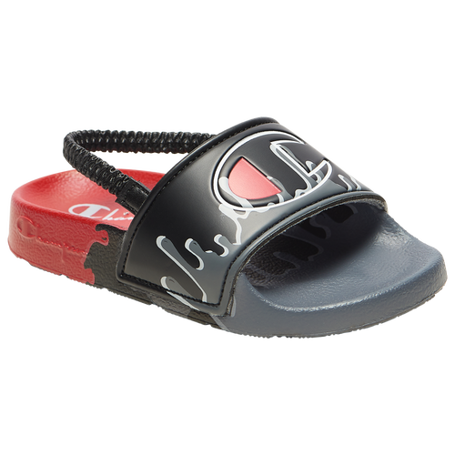 

Boys Champion Champion IPO Drip Slides - Boys' Toddler Shoe Black/Red/Grey Size 08.0