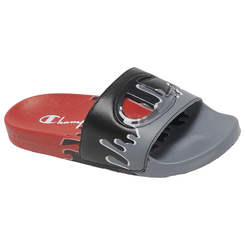 

Boys Champion Champion IPO Drip Slides - Boys' Grade School Shoe Black/Red/Grey Size 05.0