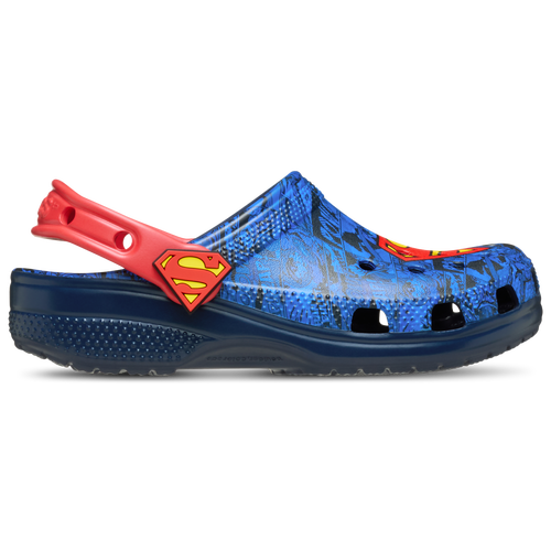 Crocs X Superman Big Kids Classic Clogs From Finish Line In Blue