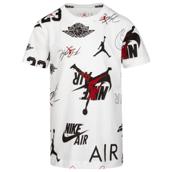 Boys' Preschool - Jordan Logo Scatter All Over Print T-Shirt - White/Black