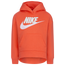 Nike Club Fleece High Low Pullover - Girls' Preschool Orange/Pink