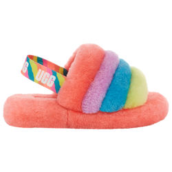 Girls' Preschool - UGG Fluff Yeah Slide - Pink/Blue/Green