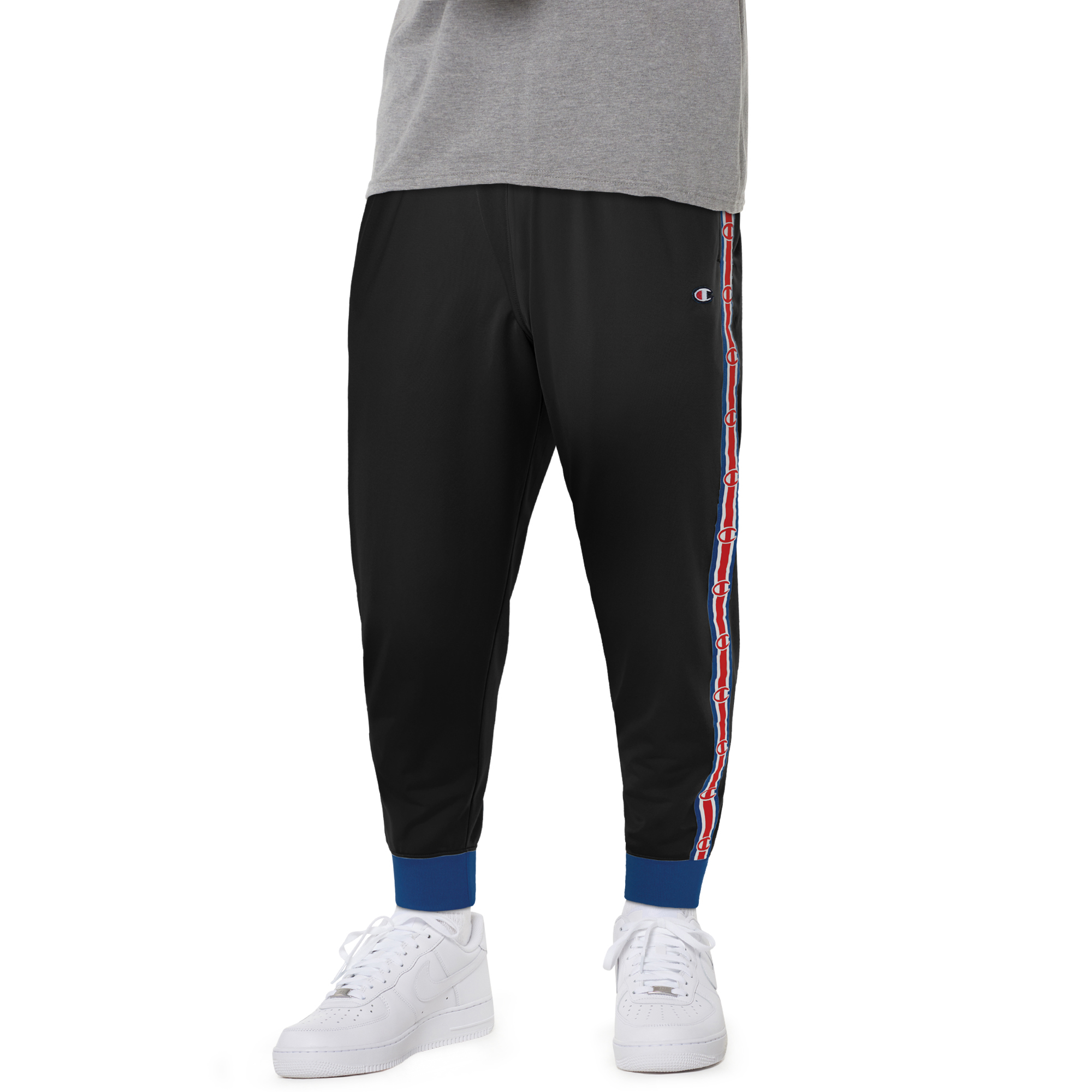 champion tape poly track pants