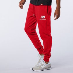Men's - New Balance Essential Stacked Logo Sweatpants - Red/White