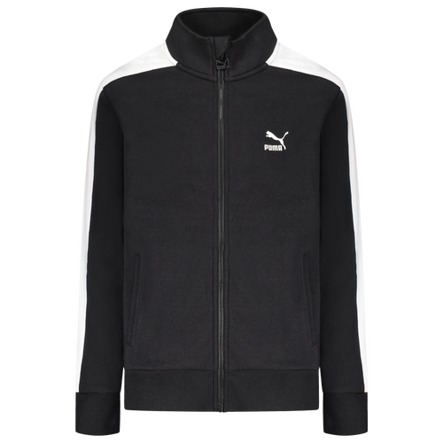 

Boys PUMA PUMA T7 Track Jacket - Boys' Grade School Black/White Size M