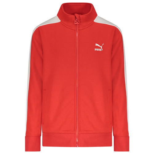 

Boys PUMA PUMA T7 Track Jacket - Boys' Grade School Red/White Size L
