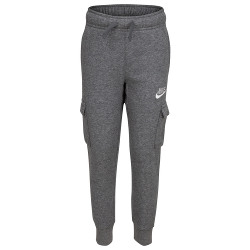 Shop Nike Boys Preschool   Club Fleece Cargo Pants In Grey/grey