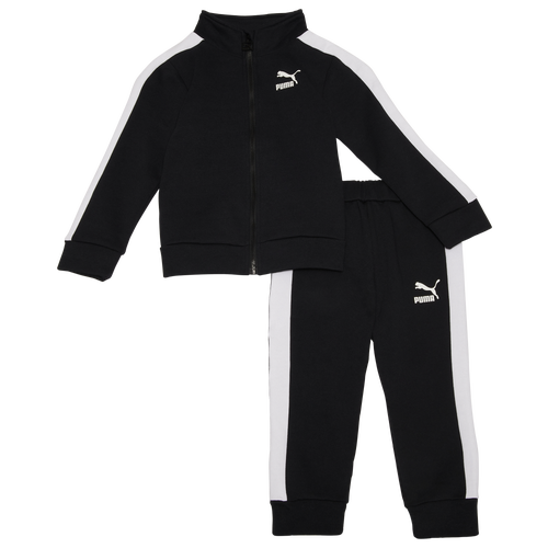 

Boys PUMA PUMA Fleece Track Set - Boys' Toddler Black/White Size 3T