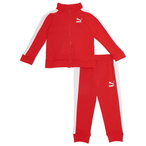 

Boys PUMA PUMA Fleece Track Set - Boys' Toddler White/Red Size 3T