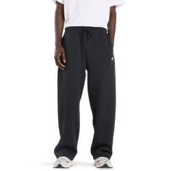 Men's - New Balance Sport Essentials Open Hem Fleece Pants - Black/White