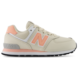 Girls' Preschool - New Balance 574 Lace - Pink Lemonade/Linen