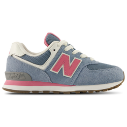 Girls' Preschool - New Balance 574 Lace - Zinc Blue/Pink Eraser