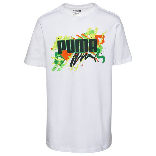 

Boys PUMA PUMA Squiggle T-Shirt - Boys' Grade School White/Multi Size XL